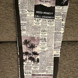 Forever 21 Black and White Newspaper Print Pants